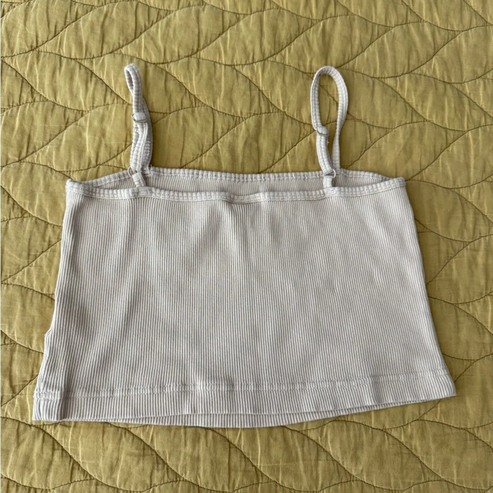 Nike Light Beige Ribbed Crop Top